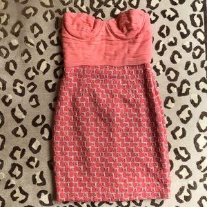 Alice and Olivia Coral Cocktail Mini Dress